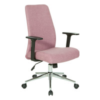 OSP Home Furnishings EVA26-E16 Evanston Office Chair in Orchid Fabric with Chrome Base